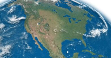North America On Blue Earth
